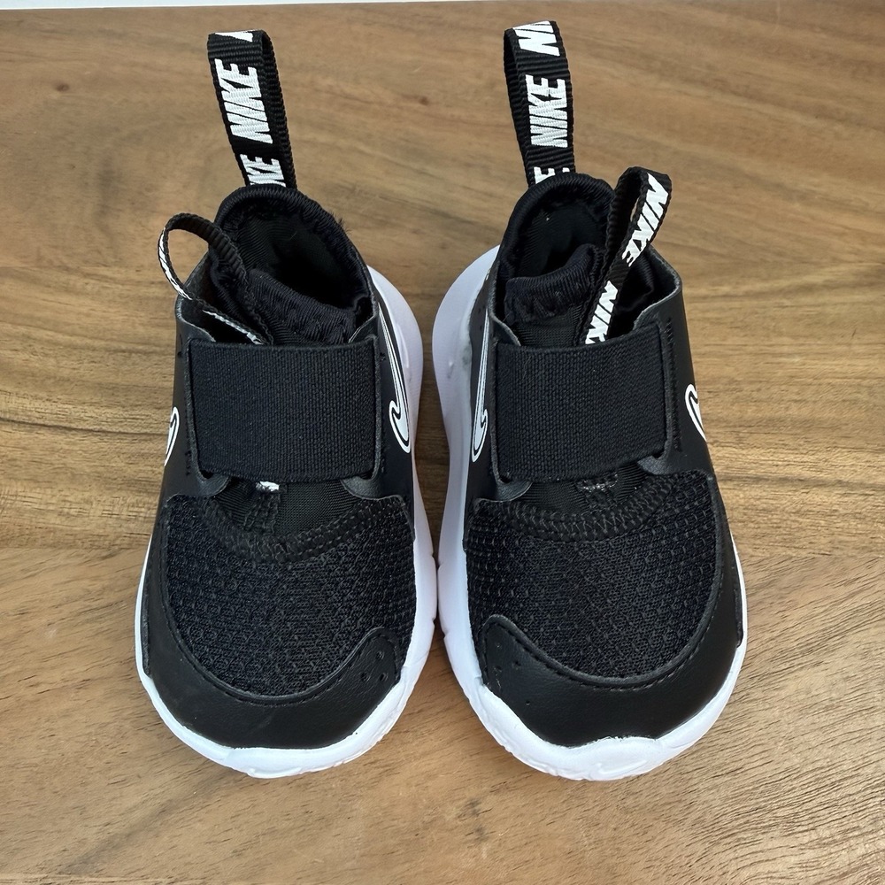 New Infant Nike Flex Runner 3 Black Shoes Sandals Size 2C